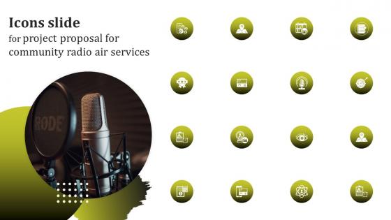 Icons Slide For Project Proposal For Community Radio Air Services Ppt Template