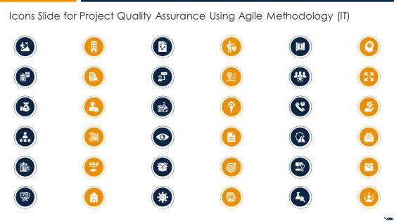 Icons Slide For Project Quality Assurance Using Agile Methodology IT