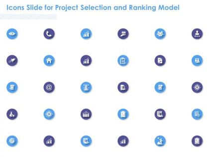 Icons slide for project selection and ranking model ppt powerpoint presentation infographic template rules