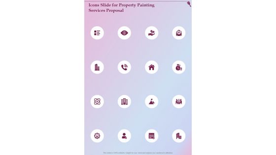 Icons Slide For Property Painting Services Proposal One Pager Sample Example Document