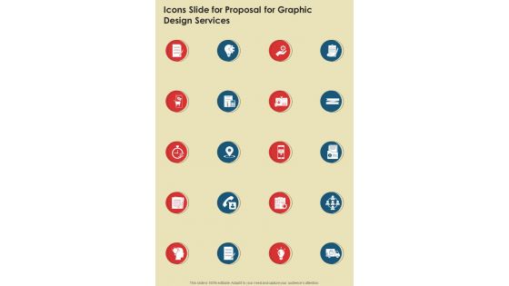 Icons Slide For Proposal For Graphic Design Services One Pager Sample Example Document