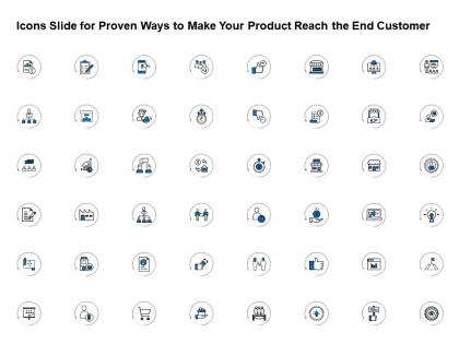 Icons slide for proven ways to make your product reach the end customer ppt powerpoint file