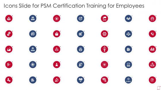Icons slide for psm certification training for employees