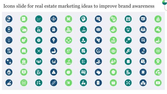 Icons Slide For Real Estate Marketing Ideas To Improve Brand Awareness MKT SS V