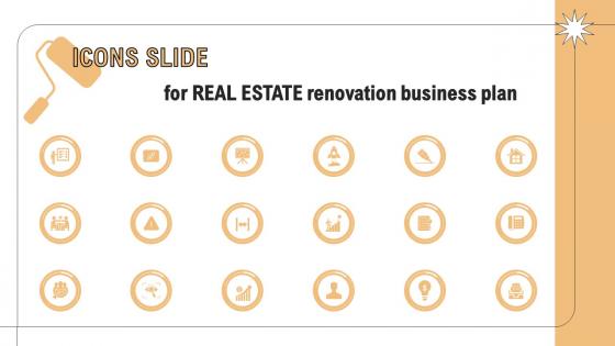Icons Slide For Real Estate Renovation Business Plan BP SS