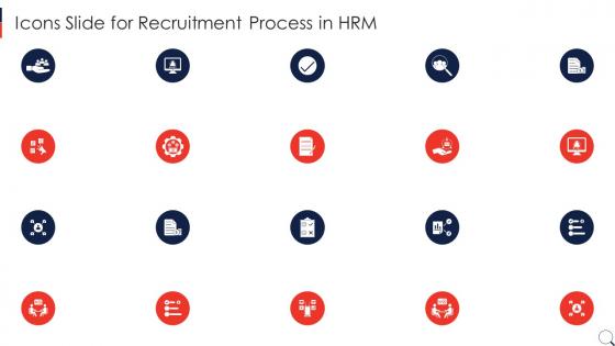 Icons Slide For Recruitment Process In HRM Ppt Model Design Templates