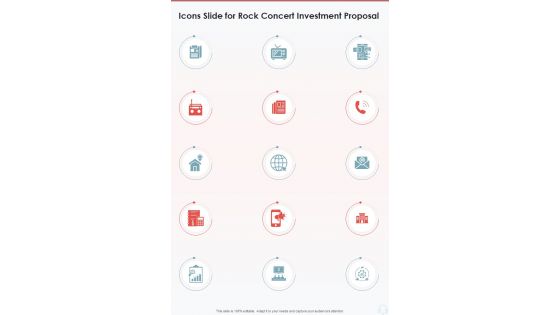 Icons Slide For Rock Concert Investment Proposal One Pager Sample Example Document