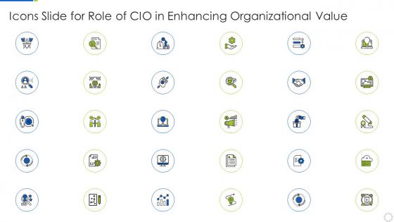 Icons Slide For Role Of CIO In Enhancing Organizational Value