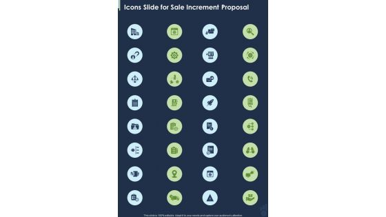 Icons Slide For Sale Increment Proposal One Pager Sample Example Document