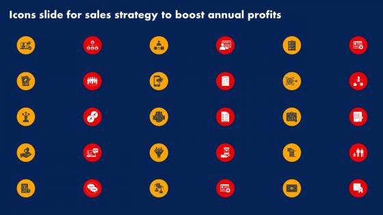 Icons Slide For Sales Strategy To Boost Annual Profits Strategy SS V