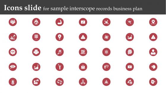 Icons Slide For Sample Interscope Records Business Plan BP SS
