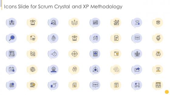 Icons slide for scrum crystal and xp methodology
