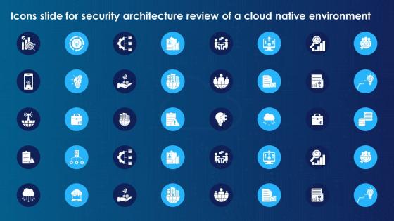 Icons Slide For Security Architecture Review Of A Cloud Native Environment