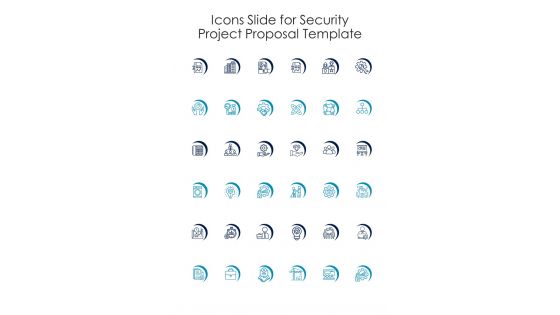 Icons Slide For Security Project Proposal Template One Pager Sample Example Document
