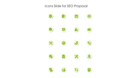 Icons Slide For SEO Proposal One Pager Sample Example Document