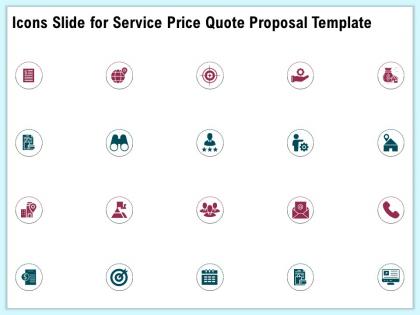 Icons slide for service price quote proposal template ppt file formats
