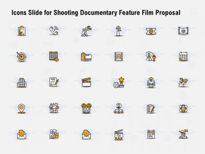 Icons slide for shooting documentary feature film proposal ppt powerpoint presentation background