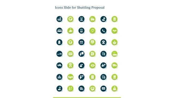 Icons Slide For Shuttling Proposal One Pager Sample Example Document