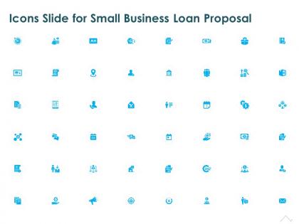 Icons slide for small business loan proposal ppt powerpoint presentation microsoft