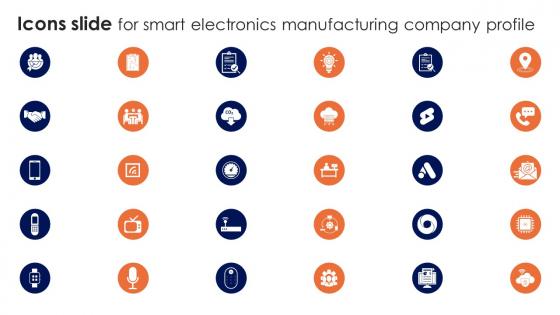 Icons Slide For Smart Electronics Manufacturing Company Profile CP SS V