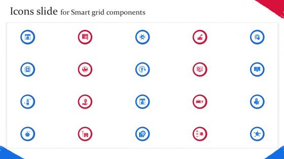 Icons Slide For Smart Grid Components Ppt Topic