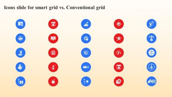 Icons Slide For Smart Grid Vs Conventional Grid Ppt Pictures