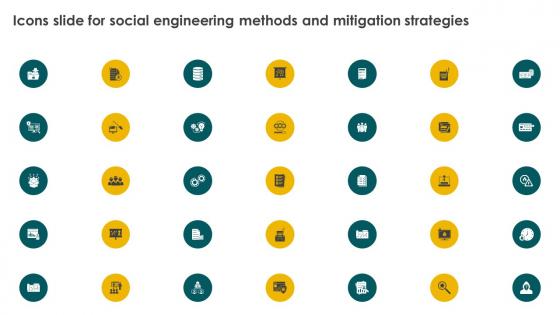 Icons Slide For Social Engineering Methods And Mitigation Strategies
