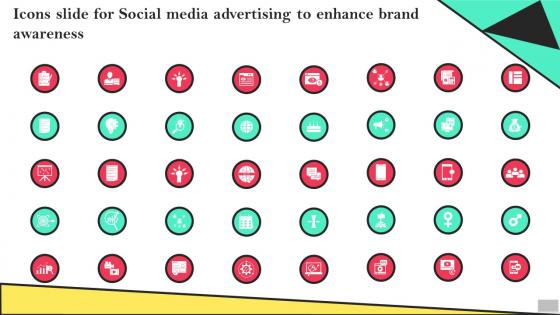 Icons Slide For Social Media Advertising To Enhance Brand Awareness