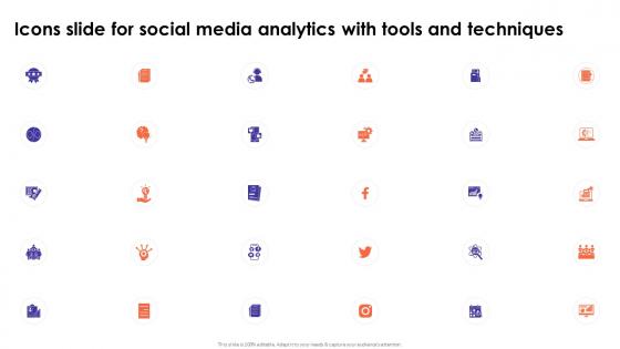 Icons Slide For Social Media Analytics With Tools And Techniques