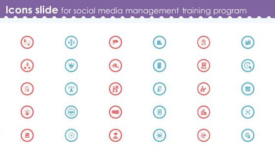 Icons Slide For Social Media Management Training Program Social Media Management DTE SS