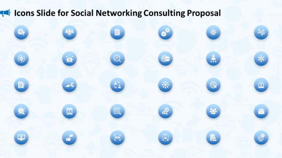 Icons slide for social networking consulting proposal