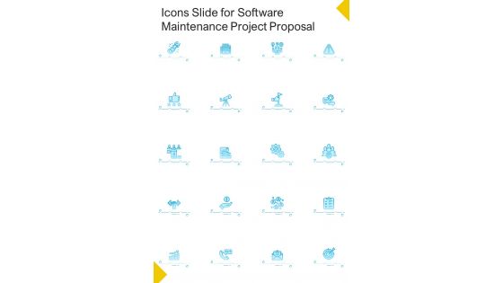 Icons Slide For Software Maintenance Project Proposal One Pager Sample Example Document