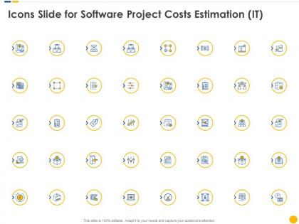 Icons slide for software project costs estimation it ppt introduction