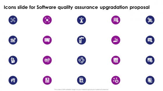 Icons Slide For Software Quality Assurance Upgradation Proposal