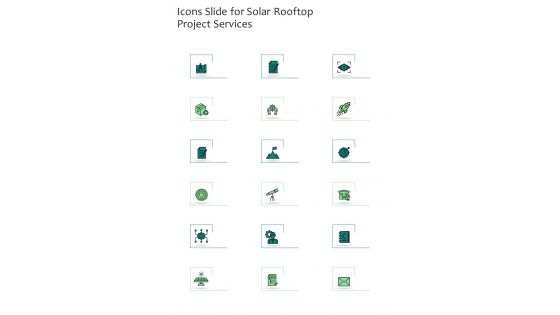 Icons Slide For Solar Rooftop Project Services One Pager Sample Example Document