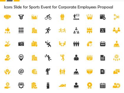 Icons slide for sports event for corporate employees proposal ppt slides maker