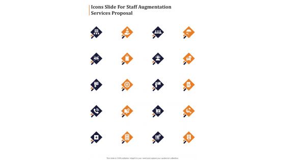 Icons Slide For Staff Augmentation Services Proposal One Pager Sample Example Document