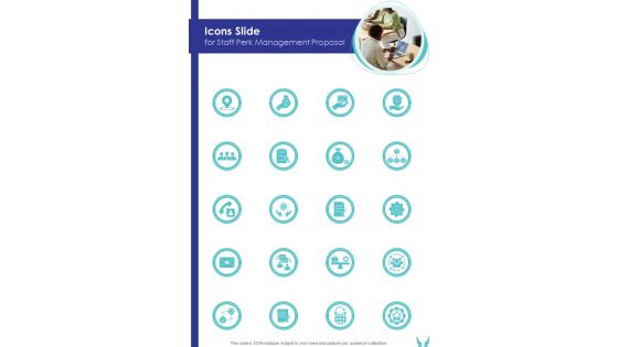 Icons Slide For Staff Perk Management Proposal One Pager Sample Example Document