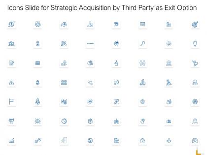 Icons slide for strategic acquisition by third party as exit option ppt powerpoint professional