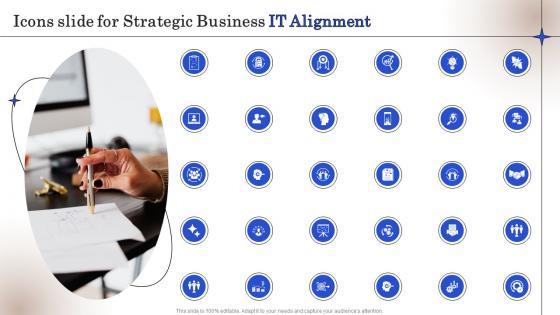 Icons Slide For Strategic Business IT Alignment Ppt Layouts Inspiration