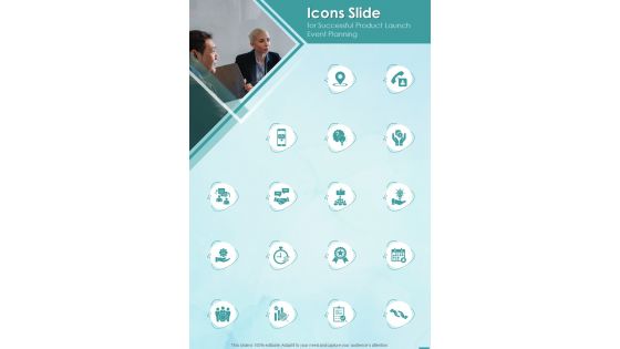 Icons Slide For Successful Product Launch Event Planning One Pager Sample Example Document