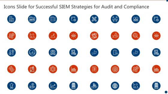 Icons slide for successful siem strategies for audit and compliance