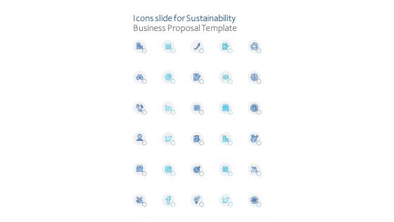 Icons Slide For Sustainability Business Proposal Template One Pager Sample Example Document