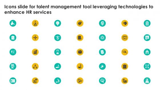 Icons Slide For Talent Management Tool Leveraging Technologies To Enhance Hr Services