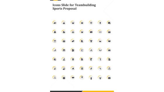 Icons Slide For Teambuilding Sports Proposal One Pager Sample Example Document
