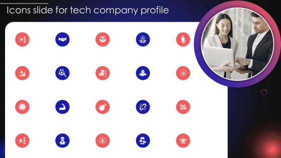 Icons Slide For Tech Company Profile Ppt Introduction CP SS