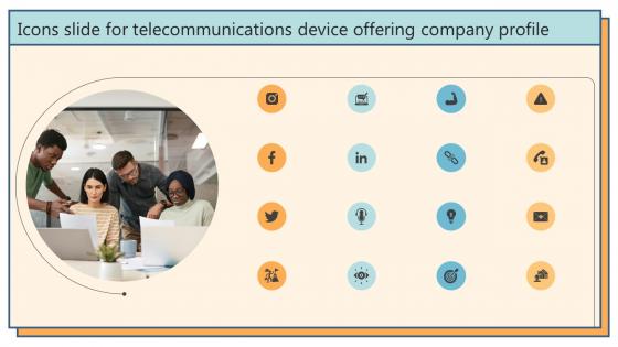 Icons Slide For Telecommunications Device Offering Company Profile CP SS V
