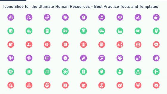 Icons slide for the ultimate human resources best practice tools and templates