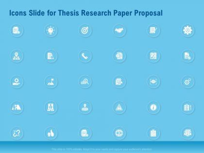 Icons slide for thesis research paper proposal ppt clipart
