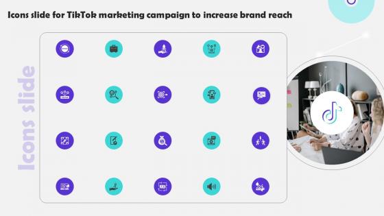 Icons Slide For Tik tok Marketing Campaign To Increase brand Reach